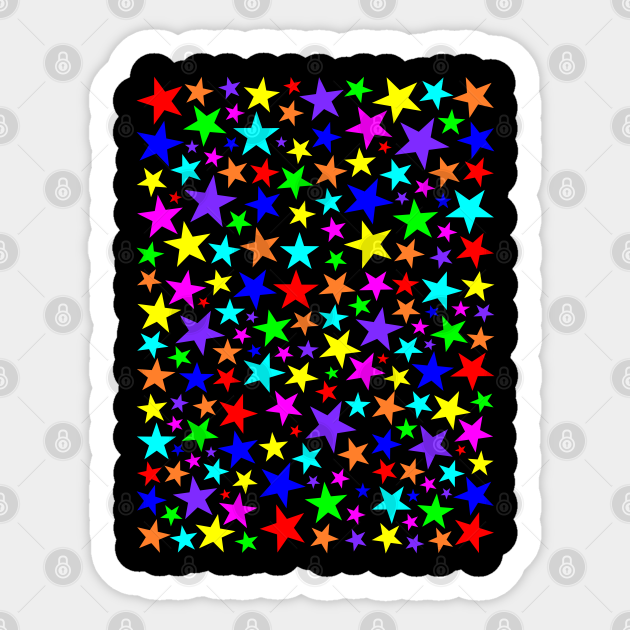 Rainbow Stars Stars Sticker TeePublic